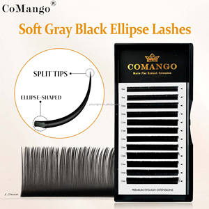 ขนตาปลอม CoMango Ellipse Flat แบบกึ่งถาวร สีดำเทา ธรรมชาติ นุ่ม ปลายแยก แบบคลาสสิก ขนตาปลอมแบบเส้นเดี่ยว - Product Image 1