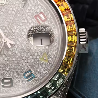Montre exclusive en acier inoxydable avec quartz, moissanite et cadran en verre pour homme, pierres VVS, montre de luxe sophistiquée