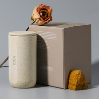 Conteneur Céramique de Luxe Personnalisé Originalement Récipient en Céramique de Luxe Remplissage de Cire Bougie Vide Pot en Porcelaine Bougie en Fleurs