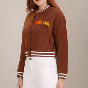 Venta al por mayor caliente de las mujeres Varsity chaqueta de alta calidad de gran tamaño Bomber chaqueta de béisbol elegante Letterman mezcla de lana prendas de vestir exteriores - Product Image 4