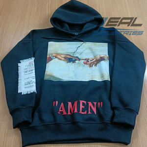 เสื้อฮู้ดสวมหัวผ้าคอตตอนมีซิปโพลีเอสเตอร์ระบายอากาศได้ผ้าถักสกรีนผ้าไหมปักโลโก้ได้ตามต้องการ - Product Image 1