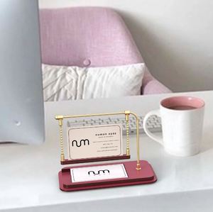Modern White and Gold <b>Card</b> Stand Flat Shape Table Decoration <b>Holder</b> for Advertising for Weddings and Office Use - Product Image 3