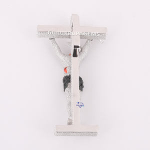 Joyería de Hip Hop, colgante de moda de alta calidad, oro blanco de 14KT, diseño de Cruz de diamante cultivado en laboratorio, joyería con letra inicial para hombres - Product Image 6