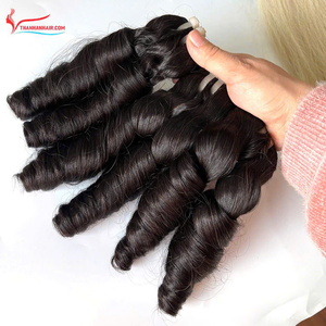 Extensiones de cabello virgen vietnamita de alta calidad 100%, doble estiramiento, rizo hinchable, trama, estilo de cabello, trama de Color Natural - Product Image 3