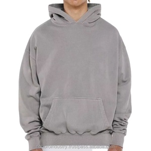 Wholesale Custom Heavyweight Acid Wash Oversize Unisex <b>Hoodies</b> High Quality French Terry Heavy Washed <b>Grey</b> Color Streetwear - Product Image 6