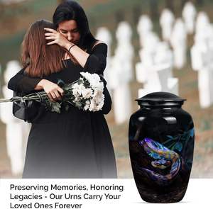 Urna de cremación con diseño de serpiente, gran cremación conmemorativa para cenizas humanas, urnas funerarias para bosque, urna negra, tamaño personalizado - Product Image 6
