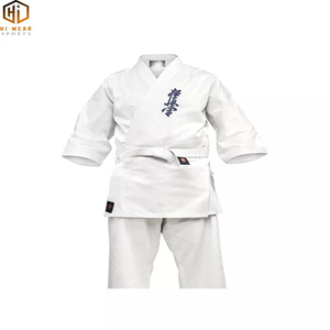 Haute qualité Kyokushin Dobok 100% coton dogi toile karaté uniforme Kimono Gi tissu pour enfants adultes, ceinture blanche gratuite - Product Image 2