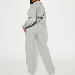 <b>Men</b> 2-Piece Print Set Sweatsuits Quarter Zipper <b>Crop</b> <b>Tops</b> Sweatshirt High Waist Sweatpants Jogger Tracksuits 100% Cotton Fleece - Product Image 4