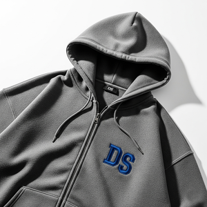 Sudadera con capucha unisex 100% de algodón con cremallera dorada sombreada de gran tamaño con patrón sólido transpirable impresión personalizada para invierno - Product Image 6