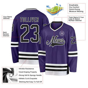 Wholesale Blank USA Size New Style Custom Hockey Jerseys High Quality Practice Jerseys Stitched or Printed Ice Hockey Jersey - Product Image 6