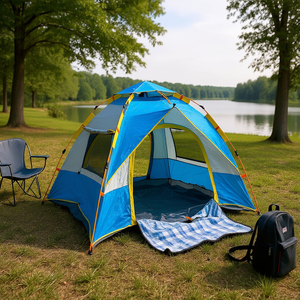 Carpa Automática Pop-Up Azul Aciano para 2-3 Personas BDT para Aventuras al Aire Libre - Product Image 3