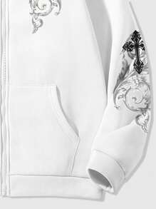 2025 mejor nueva Sudadera con capucha de alta calidad 100% algodón logotipo personalizado impreso Cruz con 500 GSM blanco moda Sudadera con capucha de gran tamaño para hombres - Product Image 3