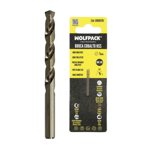 Punta cilindrica Wolfpack Cobalt HSS da 1,00 mm. Confezione blister da 2 pezzi. - Product Image 1