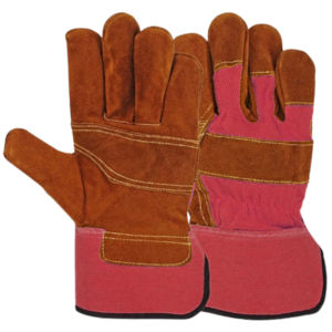 Guantes DE SEGURIDAD DE CUERO dividido de piel de vaca de alta calidad, suaves y cómodos, protección Industrial para manos y brazos para jardinería - Product Image 4