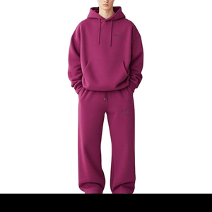 Conjunto de Sudadera con Capucha y Pantalones Deportivos Personalizados OEM, Fabricante de Conjuntos Deportivos de Felpa Lisa de Algodón, Conjunto Deportivo Extra Grande para Hombre - Product Image 4