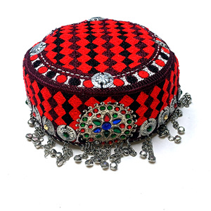 Hot Selling Fashionable Afghani Cultural Kuchi <b>Women</b> <b>Hats</b> Caps Headwear Steel tassels Afghan Chitrali Balochi Traditional Caps - Product Image 5