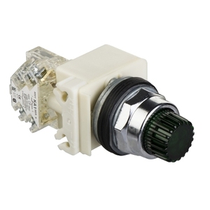Pulsante a pressione illuminato a LED in metallo SCHNEIDER ELECTRIC Harmony 9001K, 30mm, ritorno a molla, verde, modello 9001K2L35LGGH13 - Product Image 1
