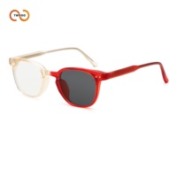 Lunettes de soleil photochromiques TWOOO 52607, monture et verres changeant de couleur (transparent à foncé), en acétate, forme ronde et carrée, pour femmes, vente en gros