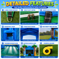 Château gonflable tropical en forme de palmier, château gonflable commercial pour enfants, structure gonflable pour fêtes en extérieur à louer
