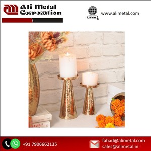 Established Design metal glass wedding <b>candlestick</b> road guide dining table center metal candle <b>holder</b> Customization - Product Image 2
