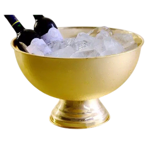 Wine chiller bowl Golden Metal Champagne <b>Ice</b> Bowls Round Shape Wine Cooler for Beer Soft <b>Drink</b> Hotels Party Barware Use - Product Image 5