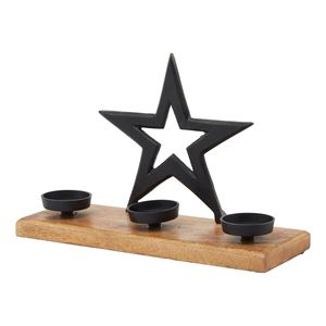 Fabriqué à la main argent étoile t-light support contemporain inde Design bois bougeoirs lanternes pour la maison mariage décor noël - Product Image 3