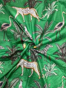 Tissu en coton cambriqué léger, écologique et biologique, imprimé au bloc, motif animalier indien doux, pour filles, garçons, rideaux et artisanat - Product Image 4