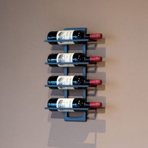 Vintage <b>Tabletop</b> Wine Bottle Rack Metal Wine <b>Storage</b> Holder with Wood Base for Bar Restaurant Decoration - Product Image 5