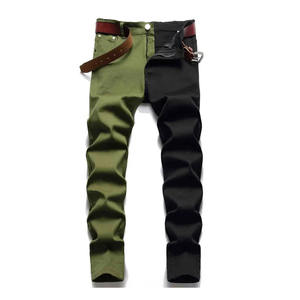 กางเกงยีนส์ของผู้ชายผ้านุ่มระบายอากาศได้ดีแห้งเร็วใส่สบายสำหรับใช้ในชีวิตประจำวันเอวสูงและพิมพ์ลาย - Product Image 1