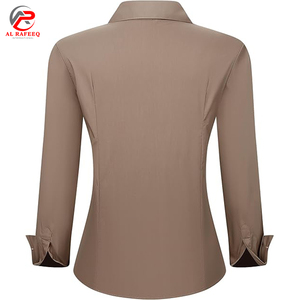 Camisa de contraste de manga larga de alta calidad para mujer con logotipo personalizado Camisa de dos tonos de moda - Product Image 2