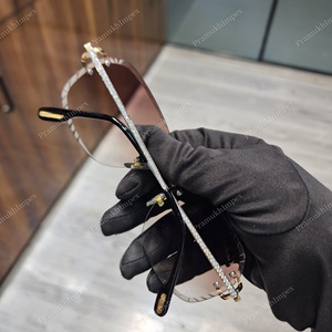 Hip Hop Moissanite Diamant Clouté Vente Chaude Personnelle Bling Lunettes De Soleil Personnalisé Brun Couleur Lentille De Mode De Luxe Bijoux - Product Image 5