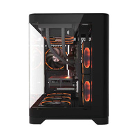 Boîtier de jeu en verre trempé au design populaire, M-ATX, tour moyenne, boîtier de PC de jeu, boîtier d'ordinateur en verre incurvé