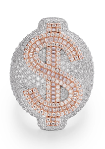 Hip Hop Style Moissanite Statement <b>Ring</b> Round Brilliant Cut Prong Setting Rhodium 14K Gold Plated Party Gift Jewelry - Product Image 2