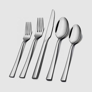 Portugal Cuillère En Acier Inoxydable Argent Cuisine Argent Poli Incroyable Poignée Martelée En Acier Inoxydable Fourchette Cuillère Couverts Ensemble - Product Image 2