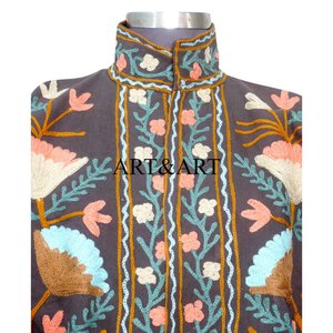 Veste d'hiver matelassée en coton de haute qualité pour femmes, broderie Suzani, design bohème - Product Image 5