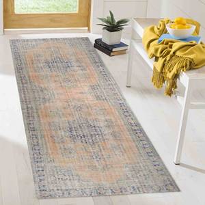 Navy Blue and Orange Printed <b>Rug</b>, Medallion Design, Faded Oriental Turkish Custom Office Bedroom,<b>Chenille</b> <b>Rug</b> - Product Image 4