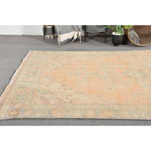 Tapis en laine turque vintage 5.2 x 9.4ft Orange vert Patchwork Design technique de tissage plat pour décorations de salon 4m Latex - Product Image 2