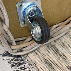 Handmade Eco-Friendly Natural Rattan Wicker Wheeled Log <b>Storage</b> <b>Baskets</b> Modern <b>Rectangle</b> Multifunction Design Made Hanoi Vietnam - Product Image 6