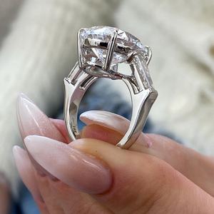 6,0 CTW pera corte laboratorio cultivado diamante anillo de compromiso tres piedras enorme CVD/HPHT diamante boda anillo aniversario joyería fina regalos - Product Image 5