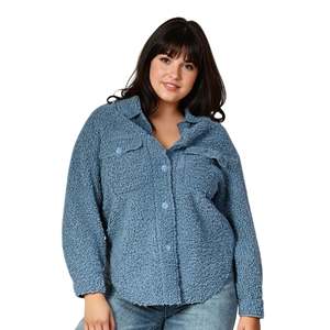 Veste polaire Sherpa matelassée pour femmes #09 Logo personnalisable motif solide court Style occidental doublure en polyester coque en cuir - Product Image 5