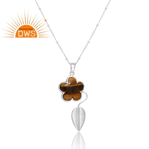 สร้อยคอจี้อัญมณีสีเหลืองตาเสือธรรมชาติสีเงินสเตอร์ลิง925เหมาะสำหรับเป็นของขวัญสำหรับผู้หญิง - Product Image 4