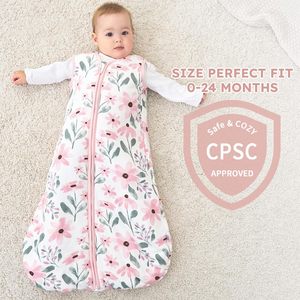 신생아 CPC 인증 유기농 면 대나무 지퍼 친환경 유아 수면 자루 포대기 유아 아기 침낭 - Product Image 5