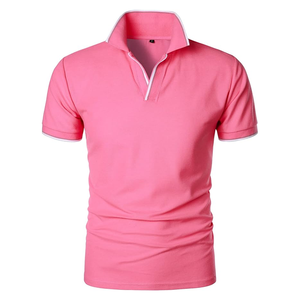 Polo de algodón 100% transpirable de ajuste clásico para hombre, Polo Multicolor de verano para hombre, camisetas informales de diseño básico con cuello en V - Product Image 1