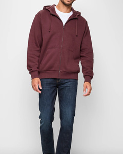 Sweat à capuche zippé personnalisable pour hommes pour les commandes en gros broderie et impression de logo personnalisé de haute qualité sur tissu polyester en coton doux - Product Image 3