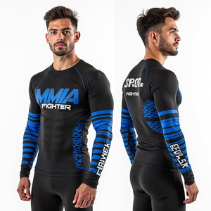Compression Gym Shirts Surfing Long Sleeve Custom Logo UV BJJ Rashguard MMA Sublimated Rash Guard Custom BJJ Rash Guard - Product Image 2