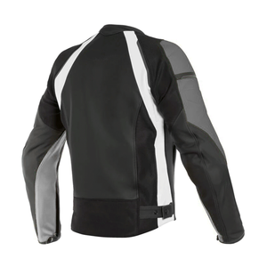 Chaqueta de moto de cuero de vaca genuino Track Racing con protecciones CE Road Riding gris/Blanco/Negro chaqueta de motocicleta para hombres - Product Image 2