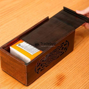 Artisan <b>Carved</b> <b>Wooden</b> Floral Pattern Premium Quality Fashionable Tissue <b>Box</b> & Holder for Home and Office Tradebyd - Product Image 5