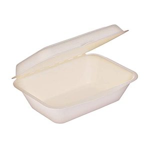 Nouveau plateau de nourriture biodégradable compostable Durable résistant aux fuites 9x6 plateau à déjeuner en pulpe de canne à sucre plats de riz à emporter jetables - Product Image 1