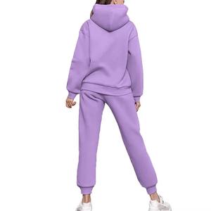 Chándales de mujer OEM Sudaderas con capucha Otoño Invierno Fleece Sudaderas con capucha de gran tamaño Jerseys sólidos Chándal - Product Image 2