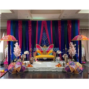 Sangeet & mdhndi-Decoración de Escenario nocturno, escenario colorido clásico, para noche, boda india - Product Image 1